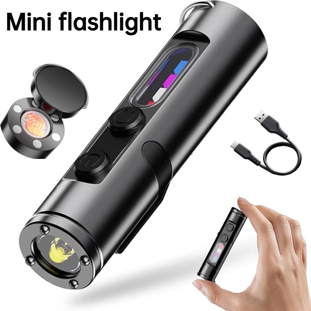 Keychain Flashlight - Мини-фонарик для улицы с зарядкой Type-C,