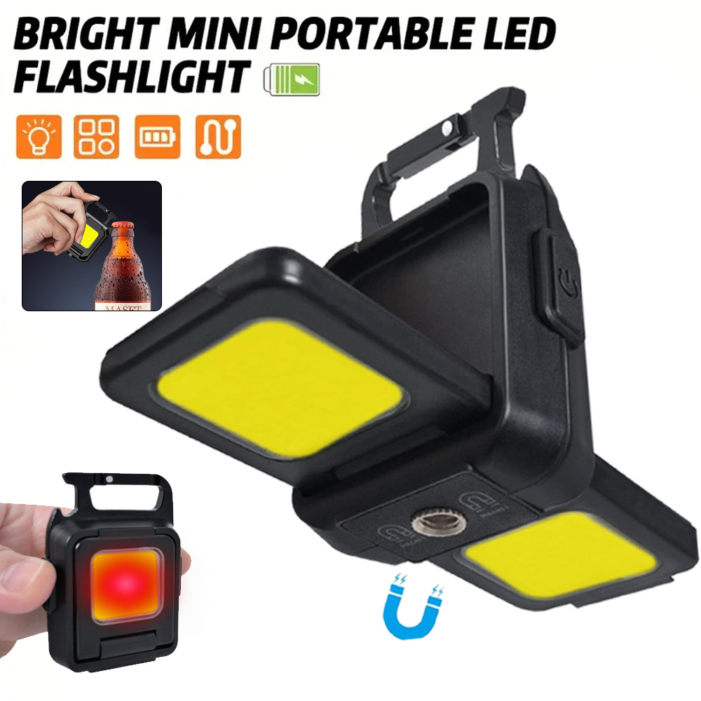 Keychain Flashlight - Мини-фонарик-брелок COB, рабочий свет, USB аккумуляторная