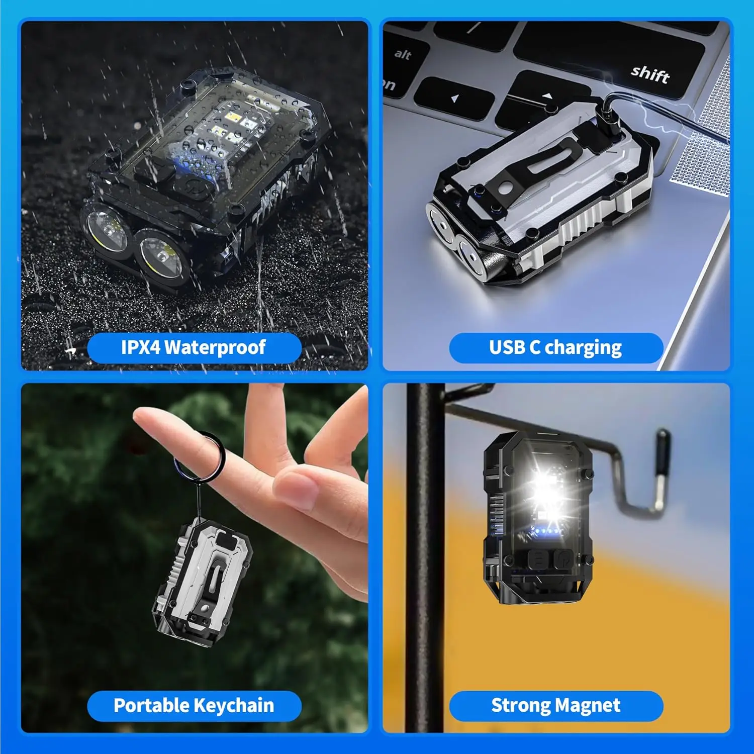 Мини-брелок-фонарик COB, перез – обзор и цена Keychain Flashlight
