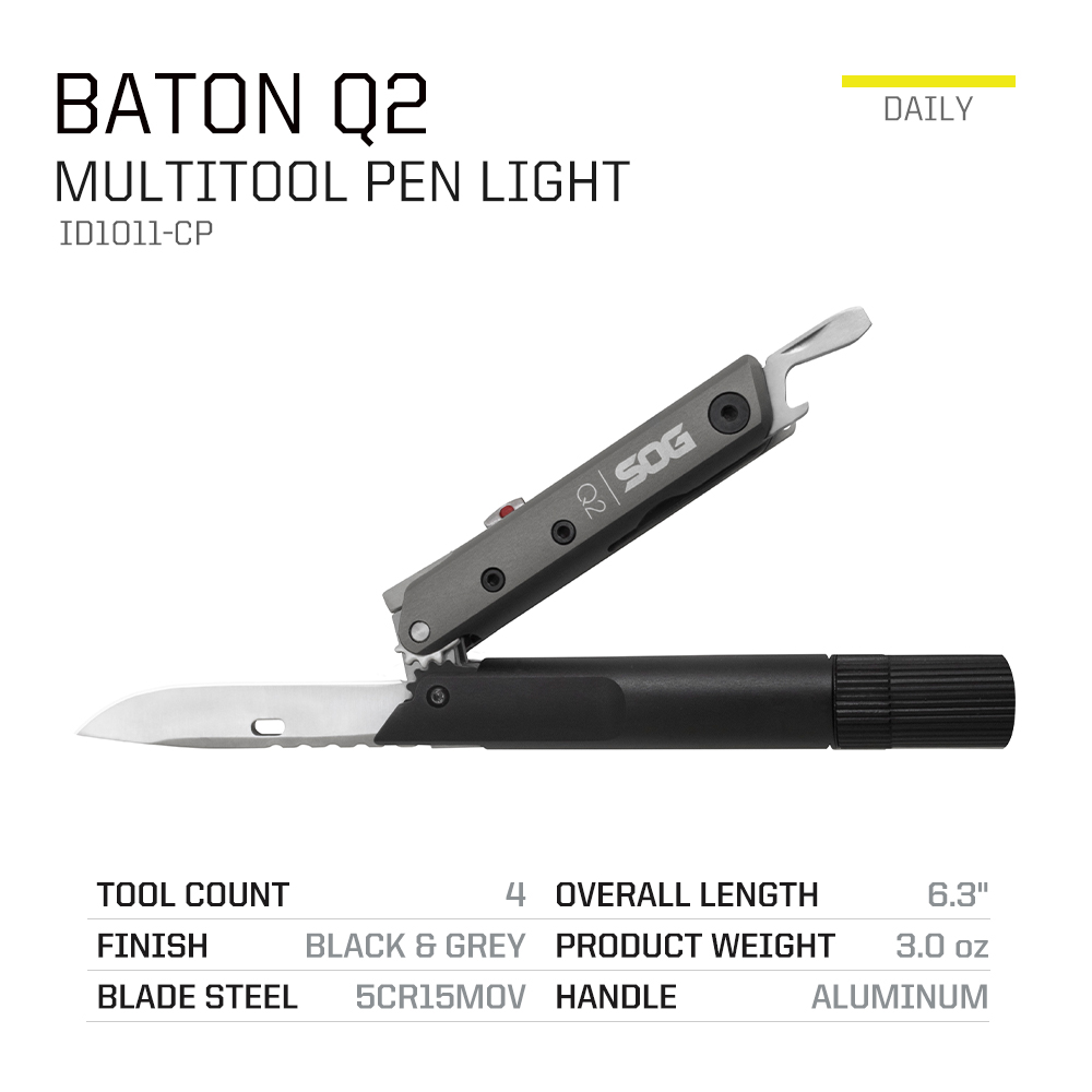 SOG BATON Q2 Мультиинструмент  – обзор и цена Edc Carry Flashlight
